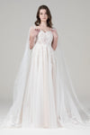 A-line Beaded Applique Sweetheart Wedding Dress with a Court Train