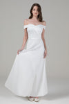 Knit Sheath Floor Length Off the Shoulder Sheath Dress/Wedding Dress