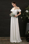 Cap Sleeves Off the Shoulder Sheath Floor Length Sheath Dress/Wedding Dress
