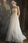 A-line Illusion Wedding Dress with a Brush/Sweep Train