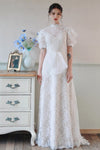 A-line Sleeveless High-Neck Wedding Dress with a Brush/Sweep Train