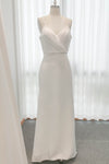 V-neck Sleeveless Mermaid Wedding Dress with a Brush/Sweep Train