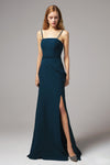 A-line Chiffon Floor Length Sleeveless Spaghetti Strap Bridesmaid Dress