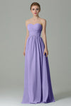 Floor Length Chiffon Sleeveless Corset Waistline Sweetheart Lace-Up Sheath Sheath Dress/Bridesmaid Dress