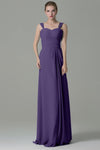 Sheath Chiffon Corset Waistline Lace-Up Sleeveless Floor Length Sheath Dress/Bridesmaid Dress
