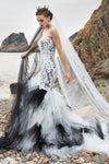 Mermaid Sweetheart Sleeveless Applique Sequined Wedding Dress with a Court Train