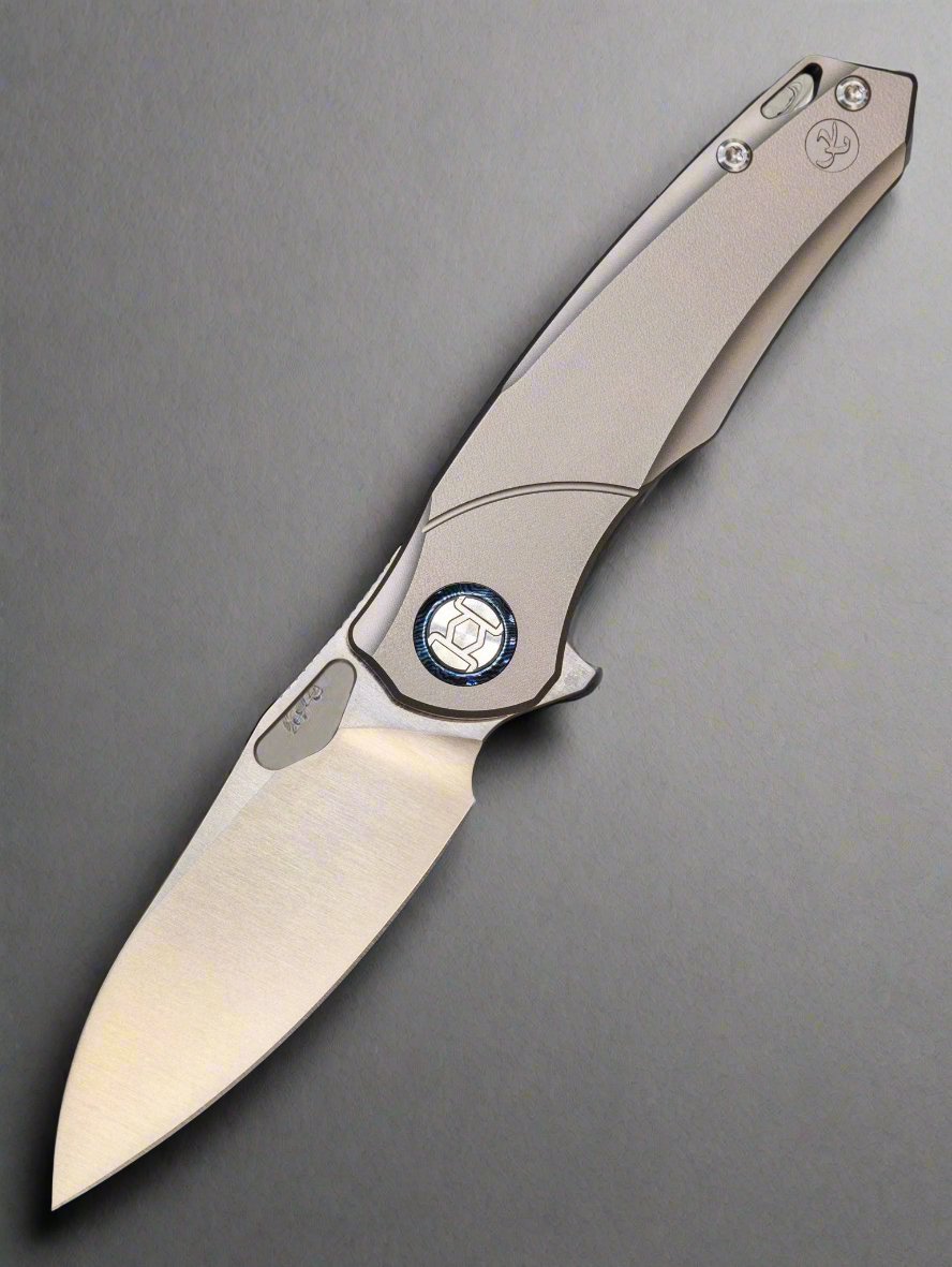 Kunwu Knives Zen Compact Elmax Frame Lock Knife - Gray Titanium