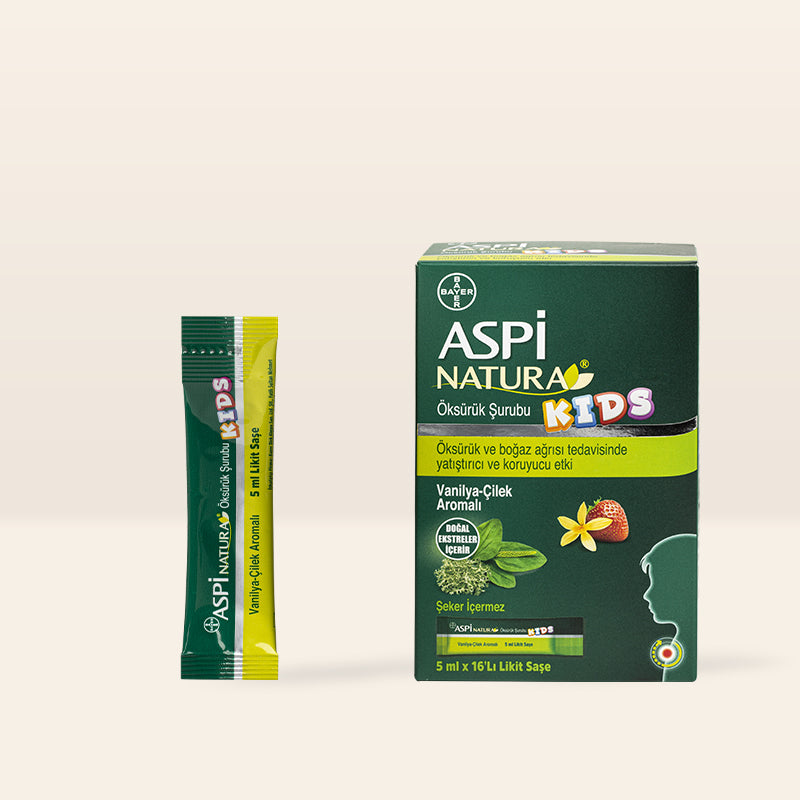 Aspi Natura Kids Çilek Vanilya Aromalı Öksürük Şurubu (Şase) – Evla