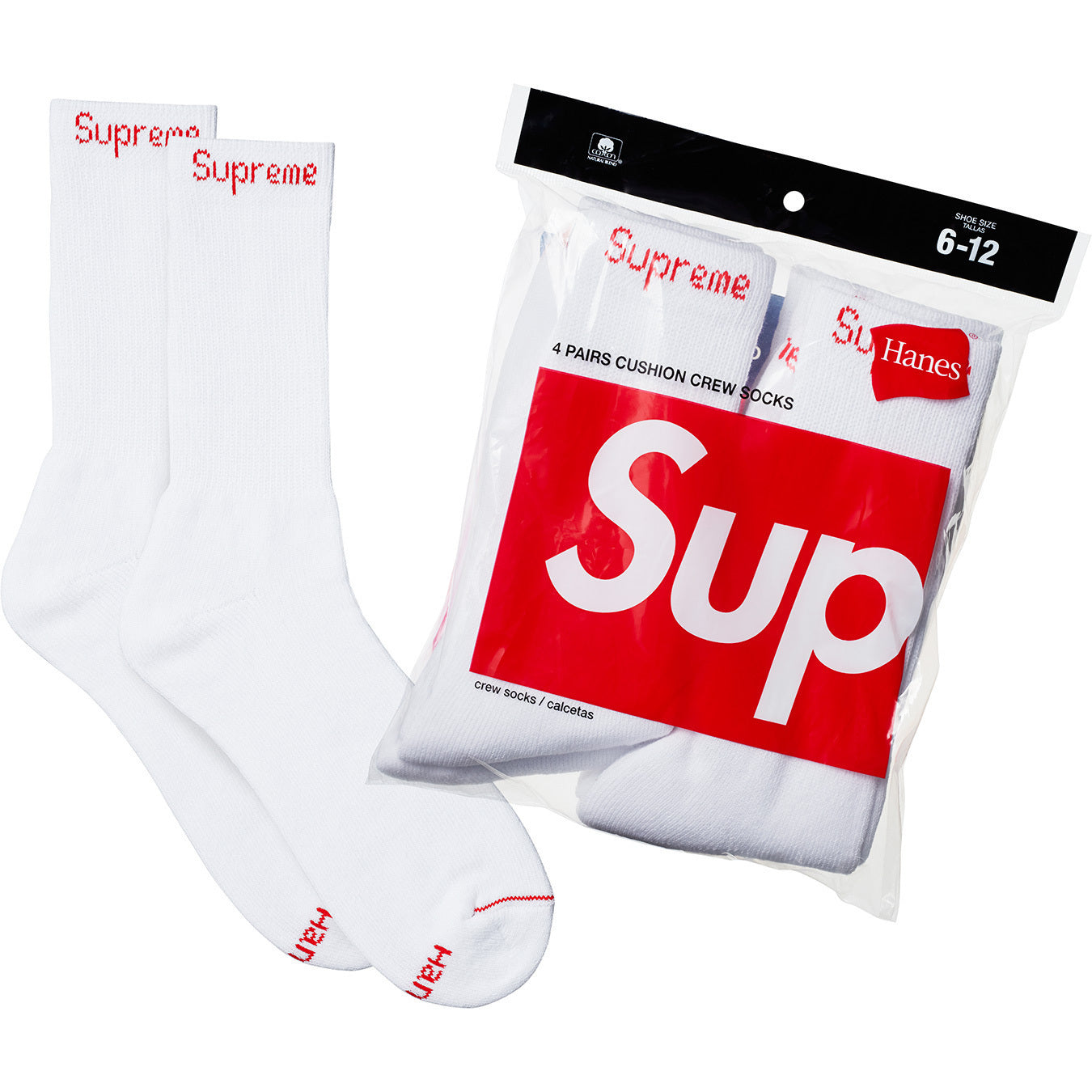 Supreme®/Hanes® Crew Socks (4 Pack) - Supreme