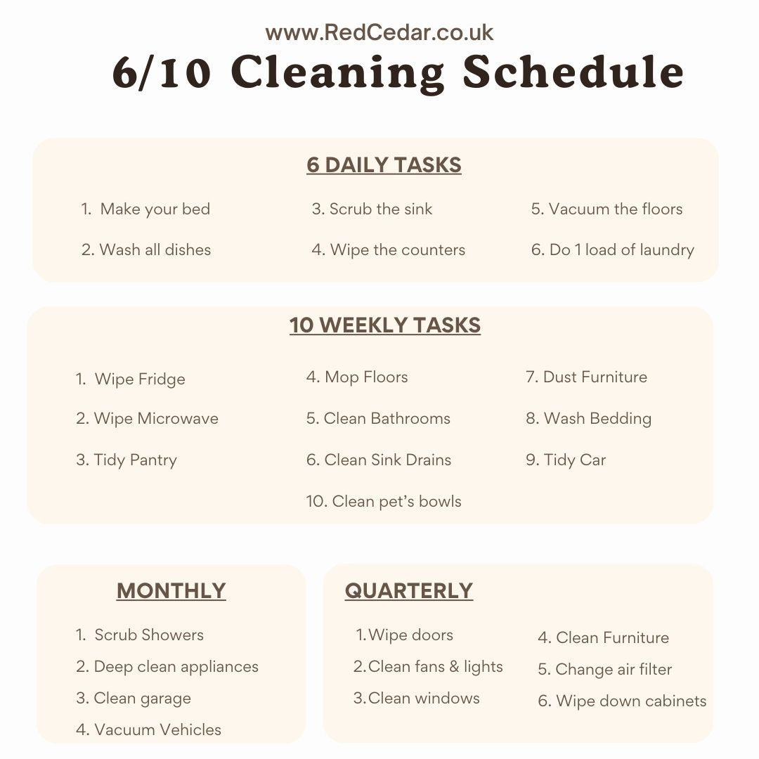 6/10 cleaning schedule for pest repellent