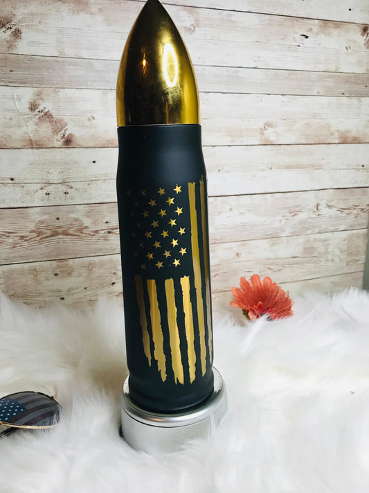 Don't Tread on Me Powder Coated Bullet Thermos