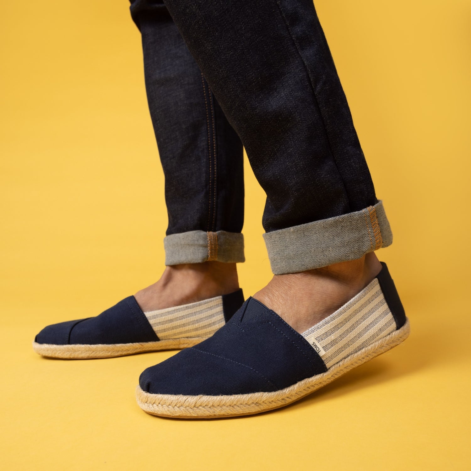 Men's Navy Stripe Sustainable Espadrilles Slip On