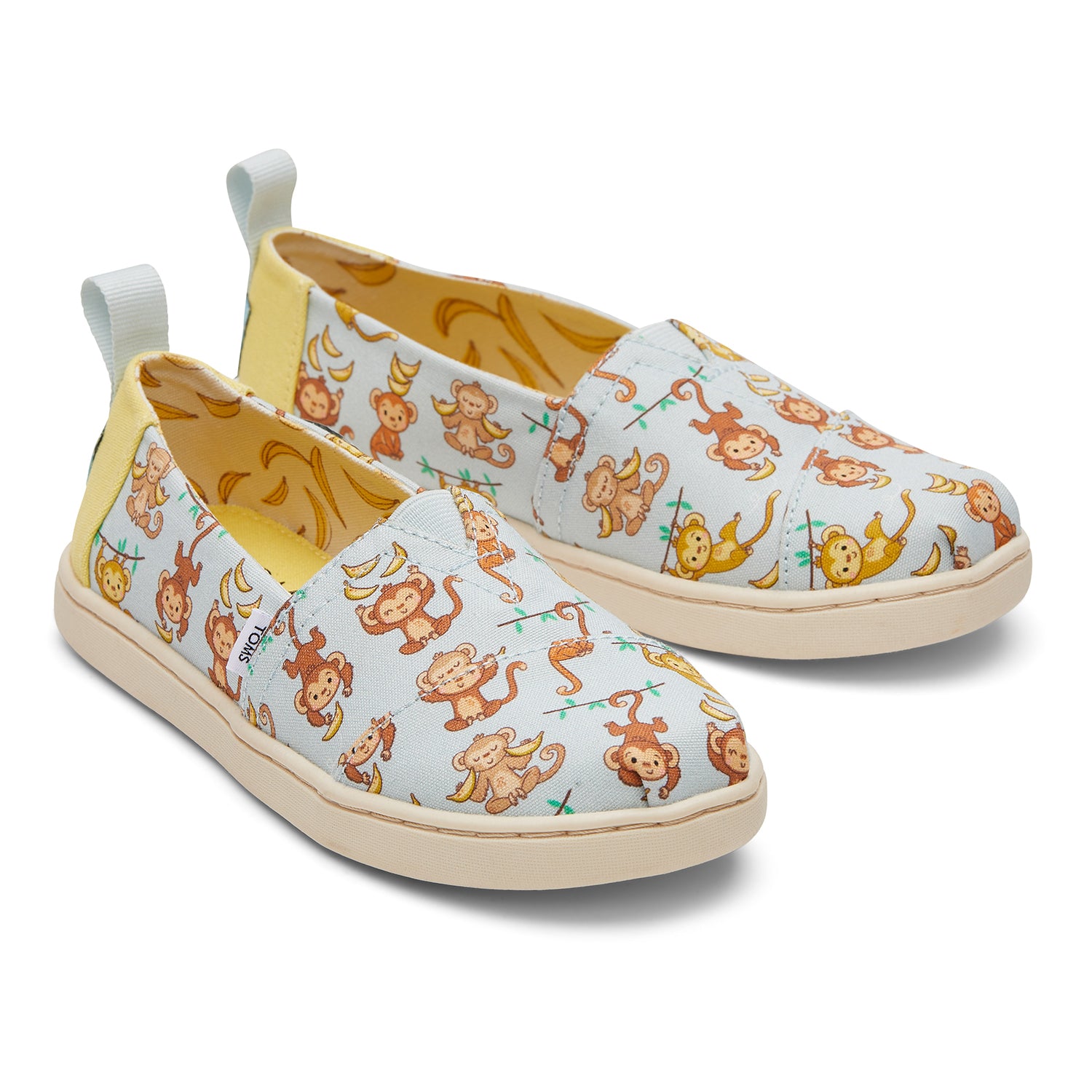 Kids' Alpargata Blue Monkey Bus Print Youth slip On