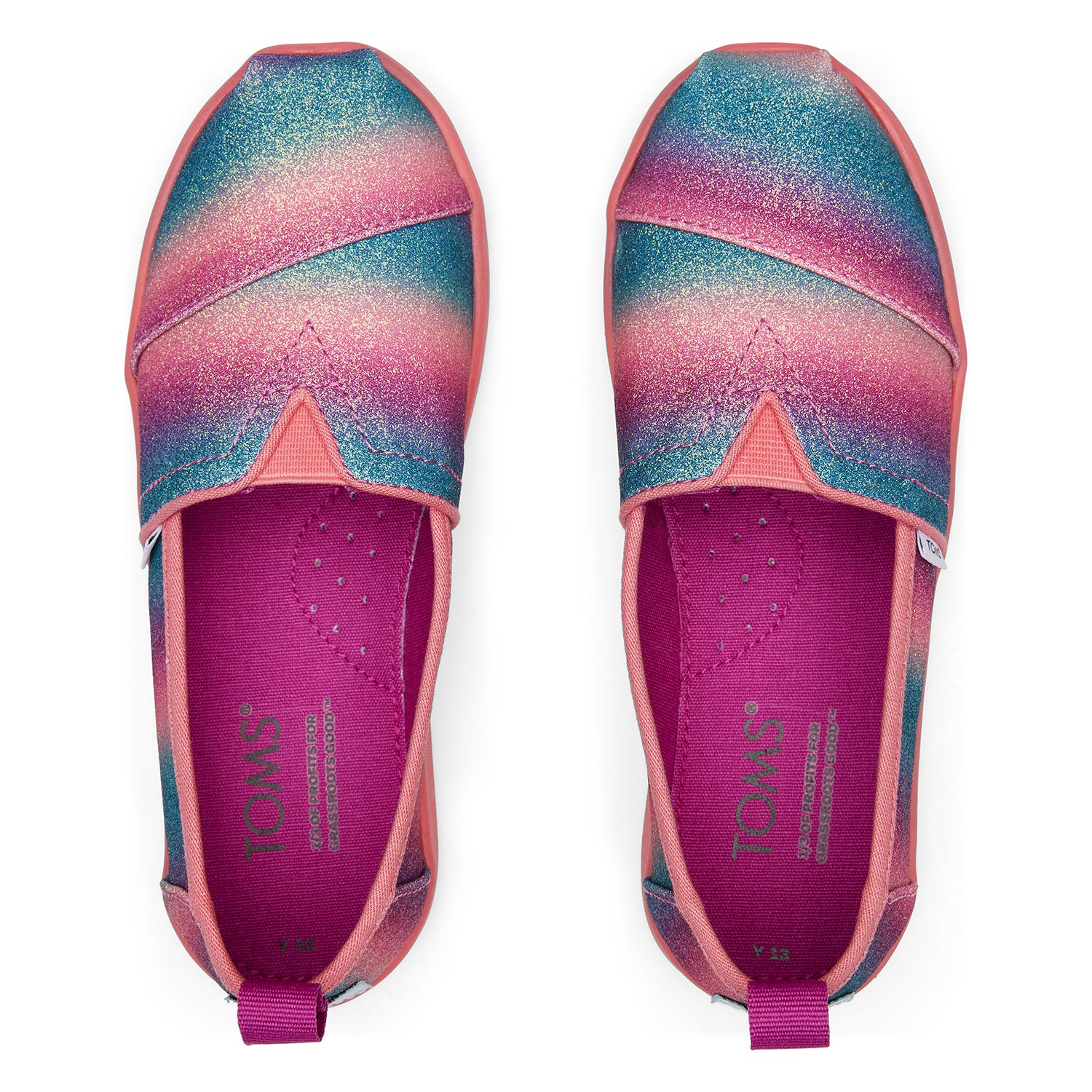 Kids' Alpargata Fuchsia Gradient Glitter Youth slip On