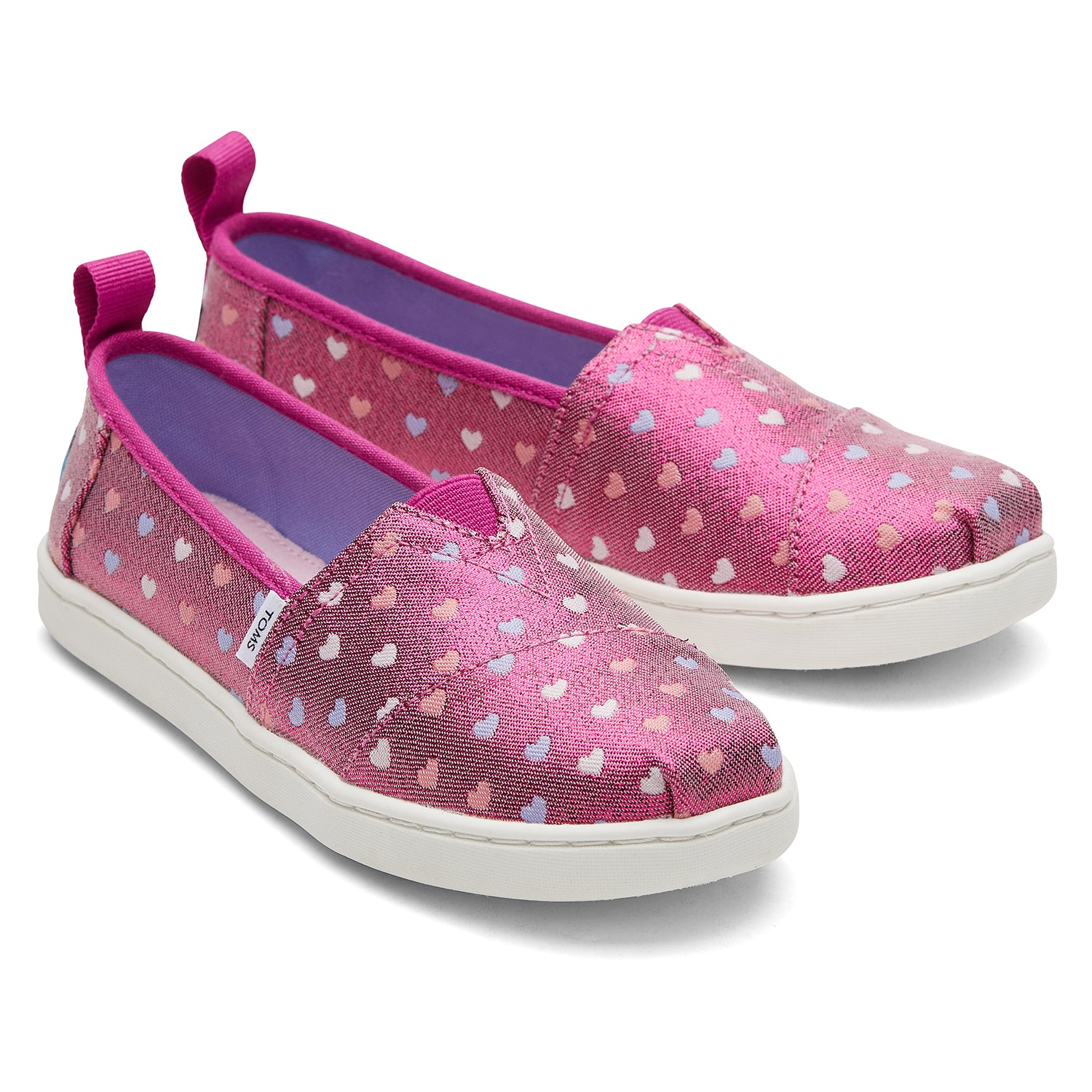 Kids' Alpargata Fuchsia Glimmer Hearts Youth slip On