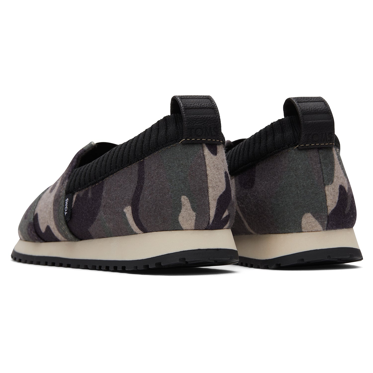 Kids' Alpargata Resident Green Camo Print Felt Youth slip On