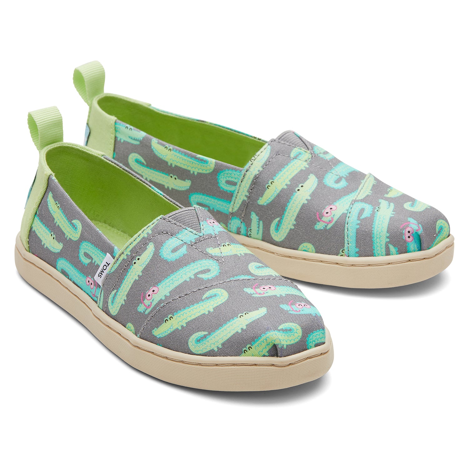 Kids' Alpargata Ultimate Grey Snorkeling Crocodiles Print Youth slip On