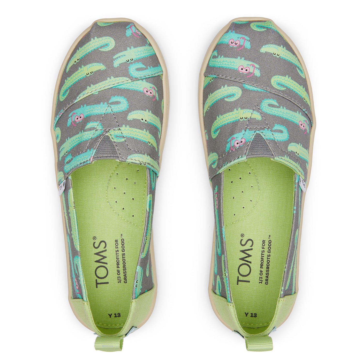 Kids' Alpargata Ultimate Grey Snorkeling Crocodiles Print Youth slip On