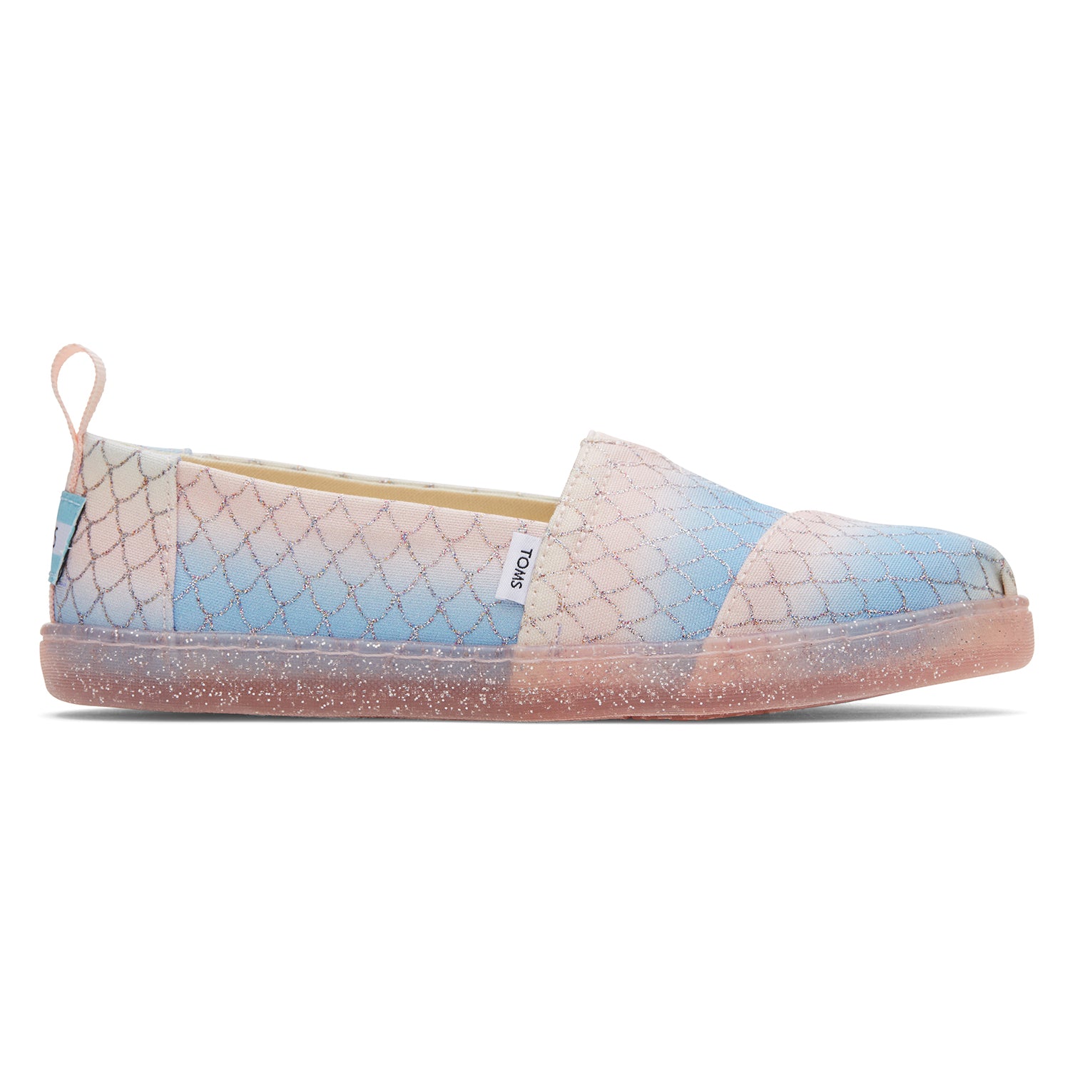 Kids' Alpargata Pink Multi Iridescent Mermaid Scales Print Youth slip On