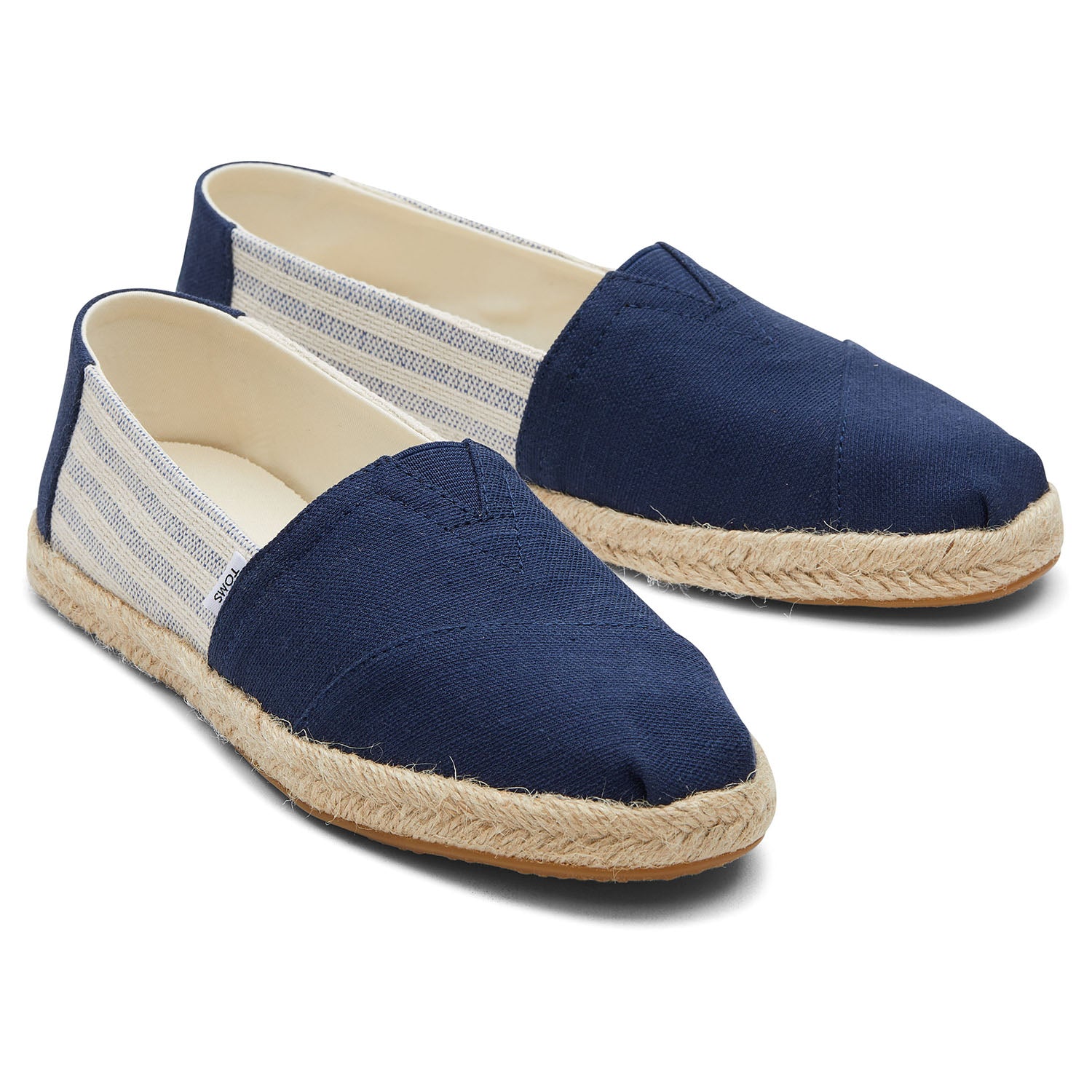 Women's Navy Stripe Sustainable Espadrilles For Women Slip On