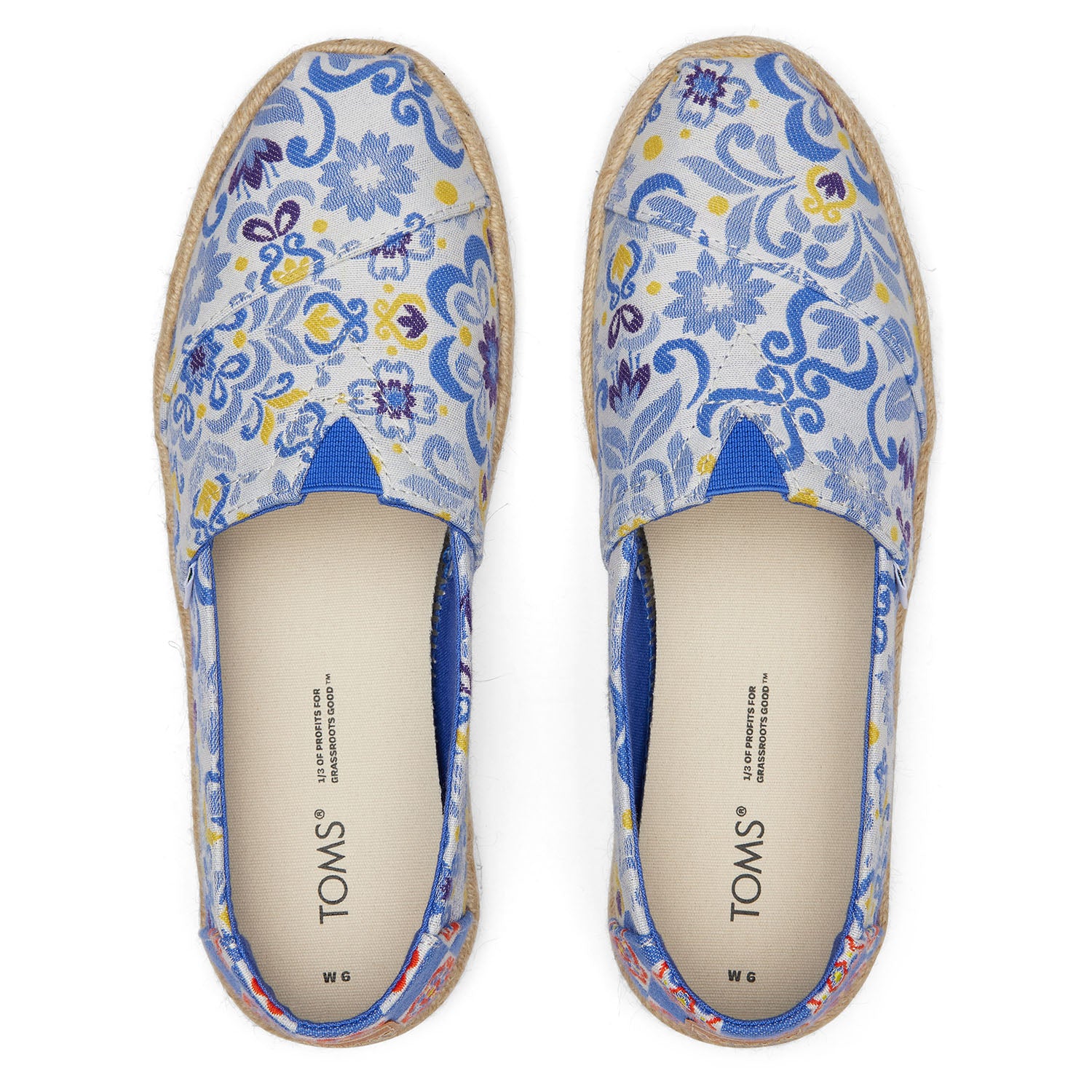 Women's Floral Jacquard Espadrilles Blue For Women Slip On