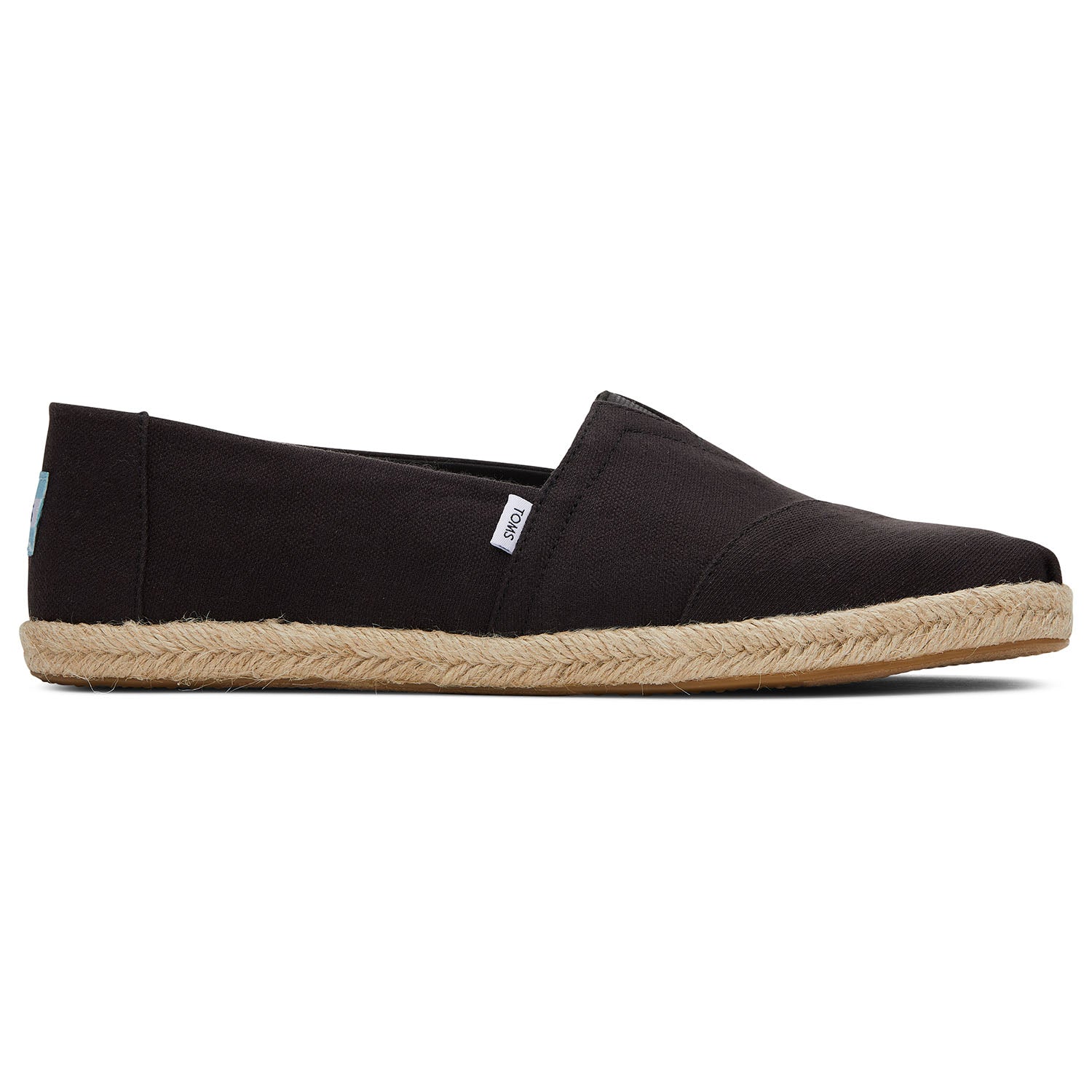 Men's Recycled Cotton Canvas Espadrilles Black For Men Slip On