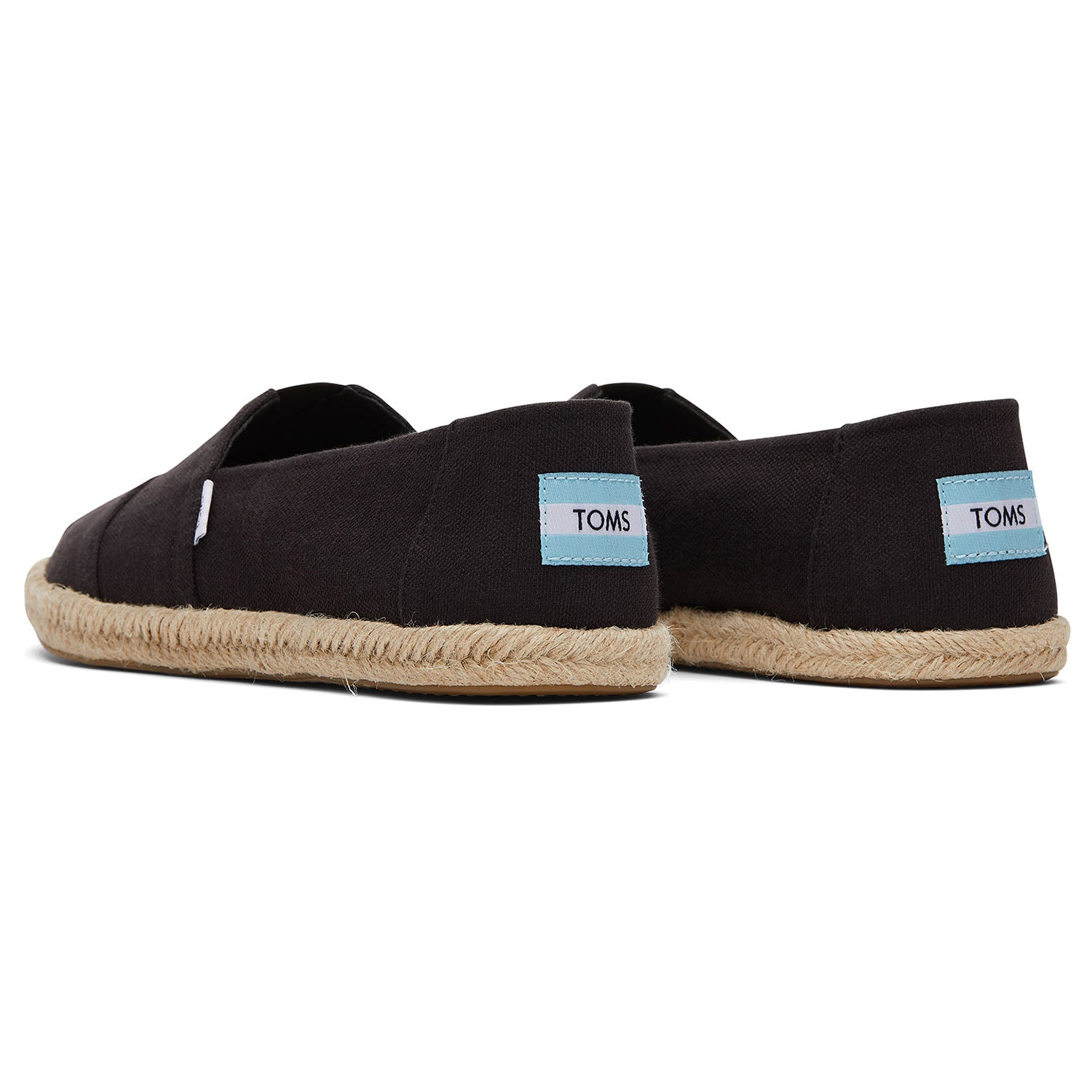 Men's Recycled Cotton Canvas Espadrilles Black For Men Slip On