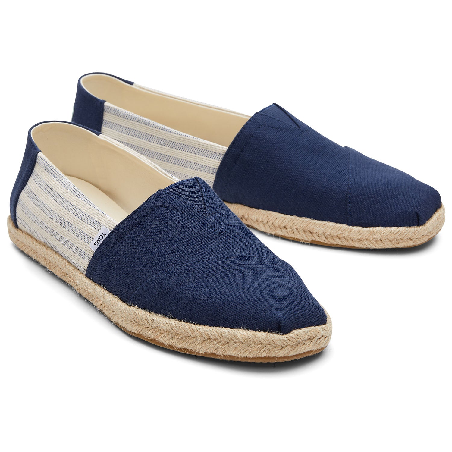 Men's Denim Stripe Espadrilles Navy For Men Slip On