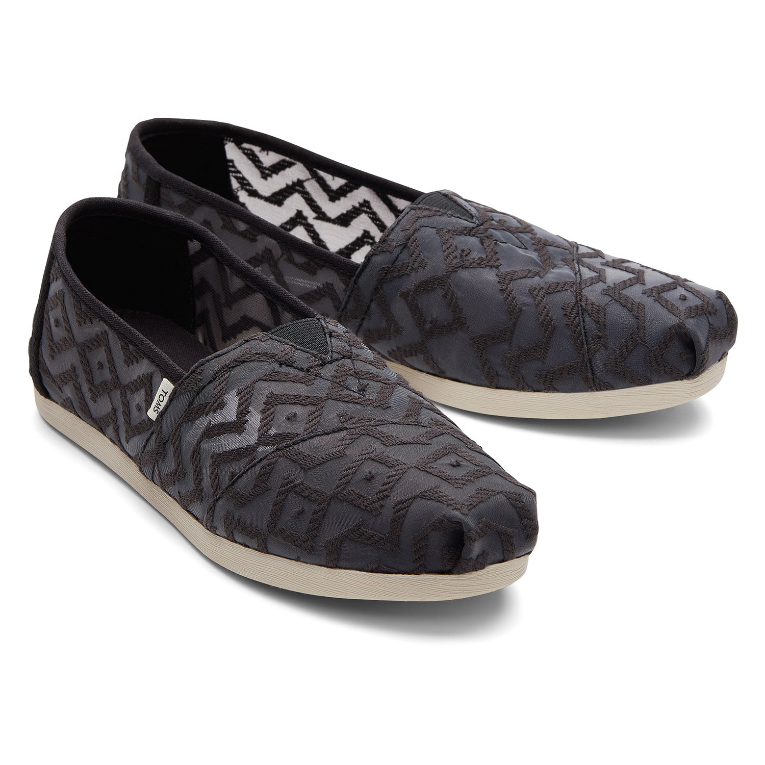 Women's Black Chevron Slip On