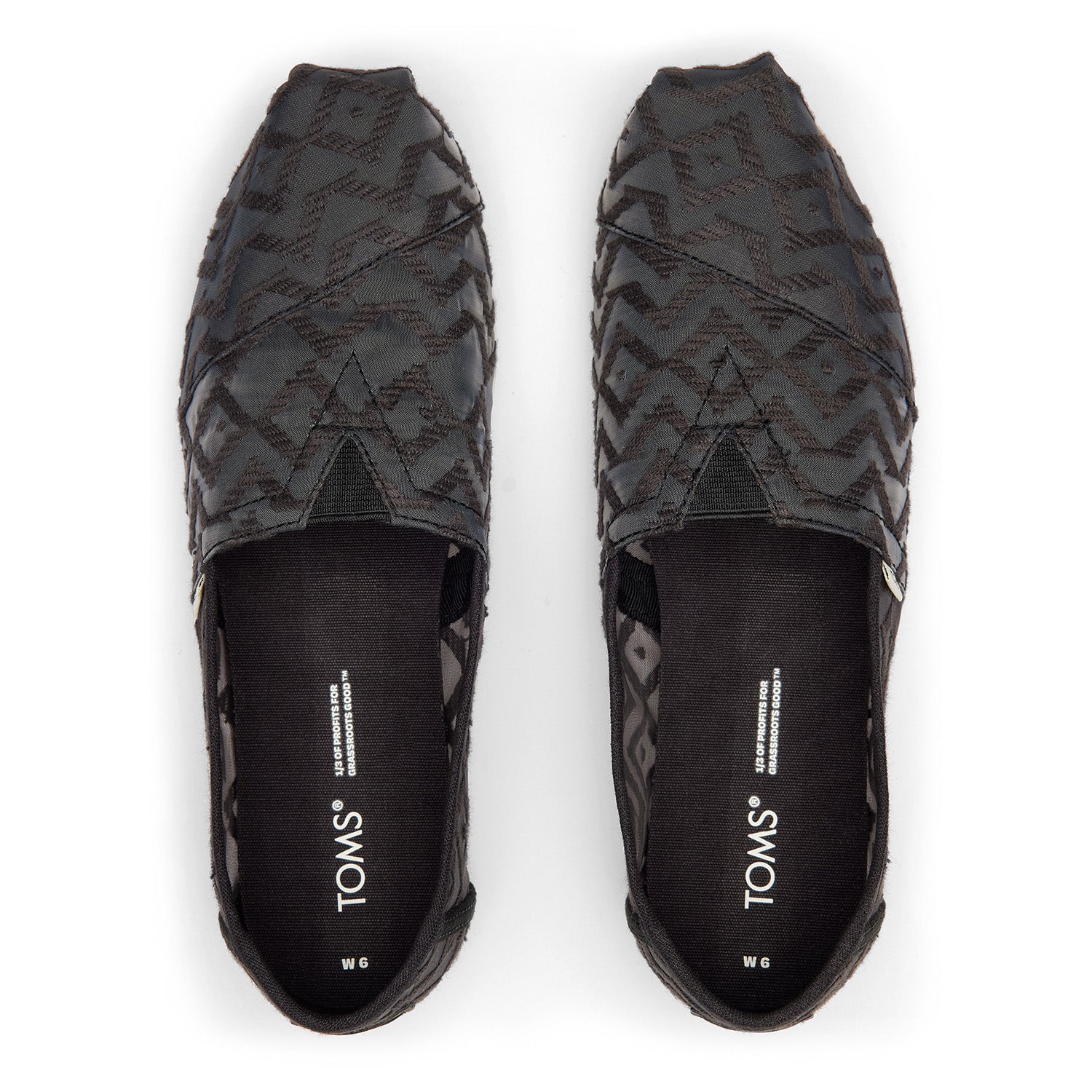 Women's Black Chevron Slip On