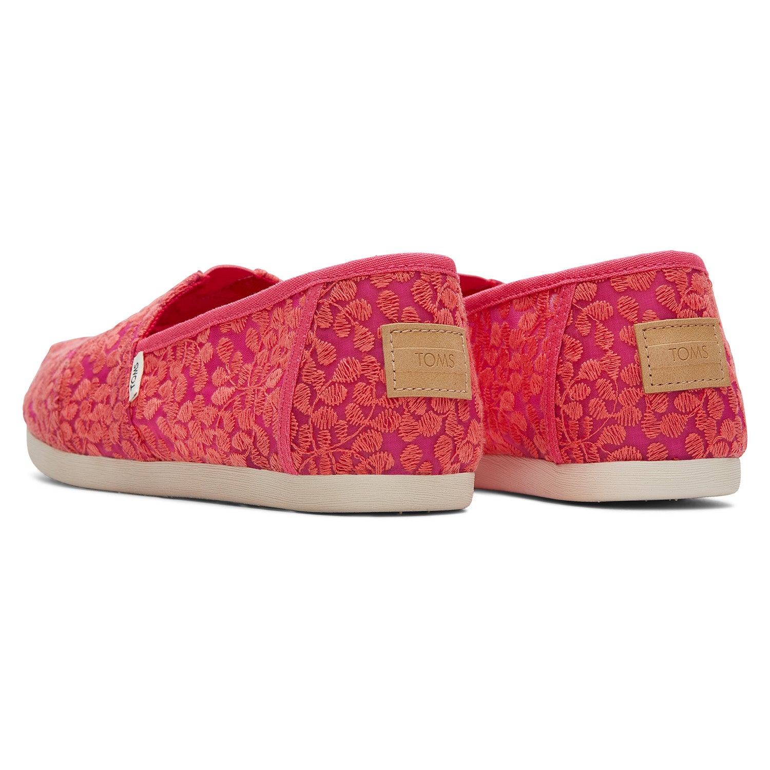 Women's Pink Botanical Lace Slip On