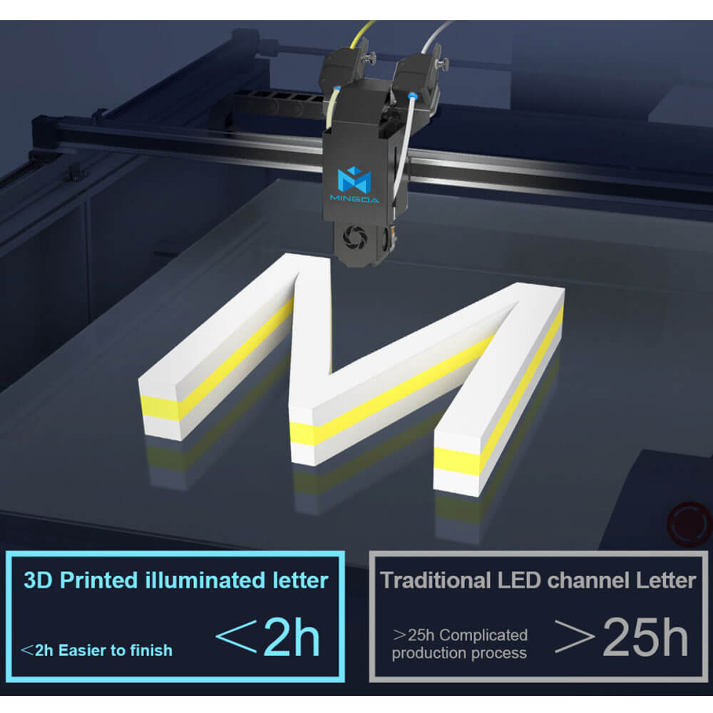 Mingda MD-A128 Channel Letter 3D Printer 3D Industrial Printer Printed Signs Luminous Characters Large Scale 3D Printing 800x1200x100mm