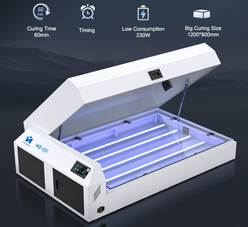 Mingda MD-C01 Advertising Letter 3D Printer Curing Machine Big Curing Size 1200x800mm LED UV Light Cure Curing Machine for UV Glue