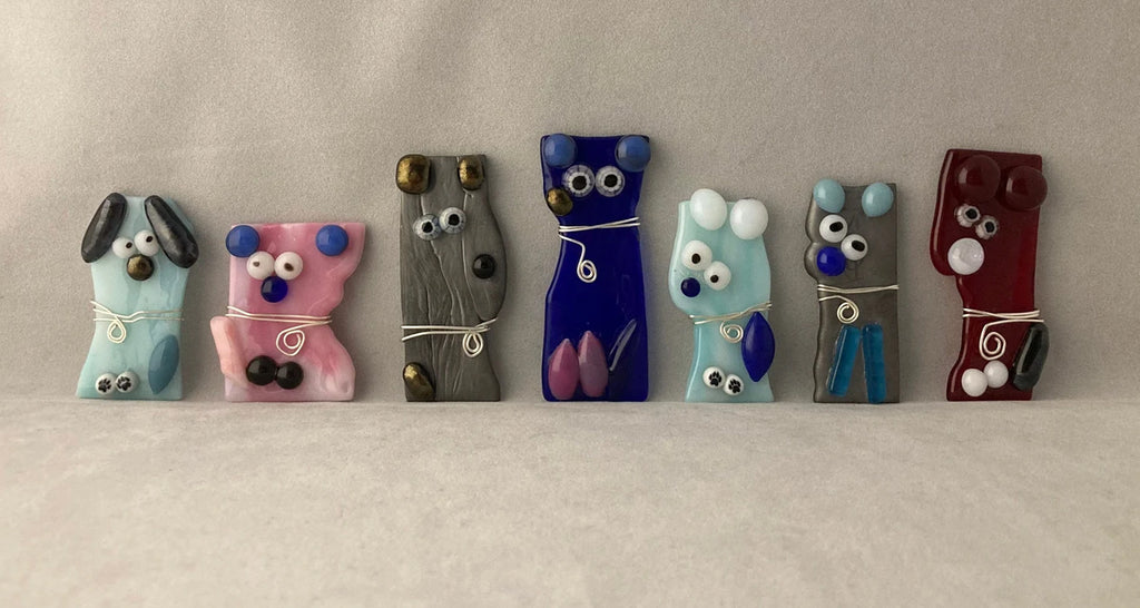 fused glass animal magnets