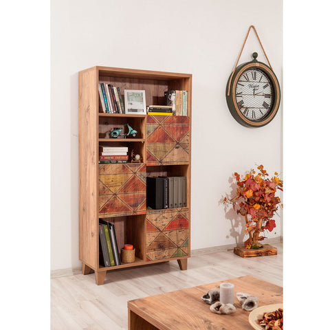 Libreria 'Svedala' Scaffale da Terra con 9 Scomparti Aperti a Forma di Cubo  Mobile Espositore - Effetto Rovere Antico [en.casa]