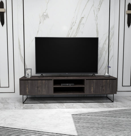 Porta tv alto moderno in legno bianco lucido con cassetti e anta – Colly  Shop