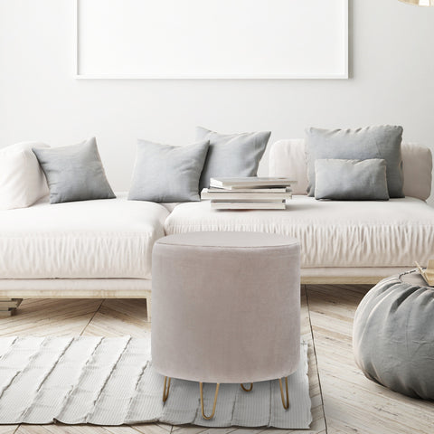 Pouf panca di design Aurelio in Avalon bianco H 44cm - AVECASA