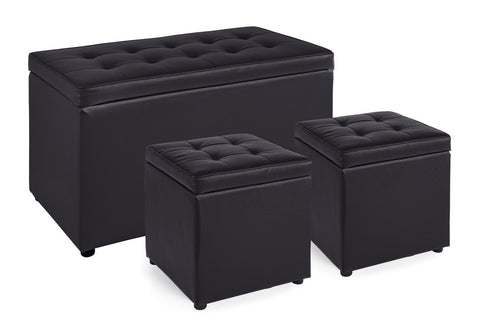 PANCHE CONTENITORI MODERNI SET 2 POUF METALLO DORATO CASSAPANCA IMBOTTITI