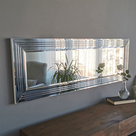 Specchio da parete design con lichene stabilizzato 70x95 oro moderno - 72D6