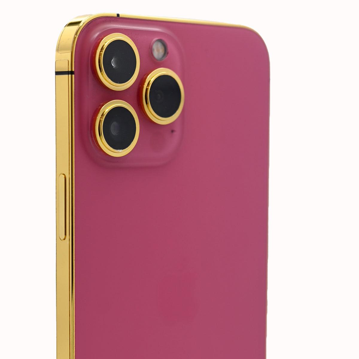 Pink Iphone 13 Pro Max 512gb With 24kt Gold Fonyuae