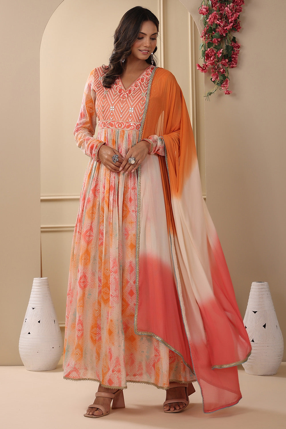 Multi colored Anarkali set (1399/-) | Anarkali suit, Fancy kurti, Fancy  dresses