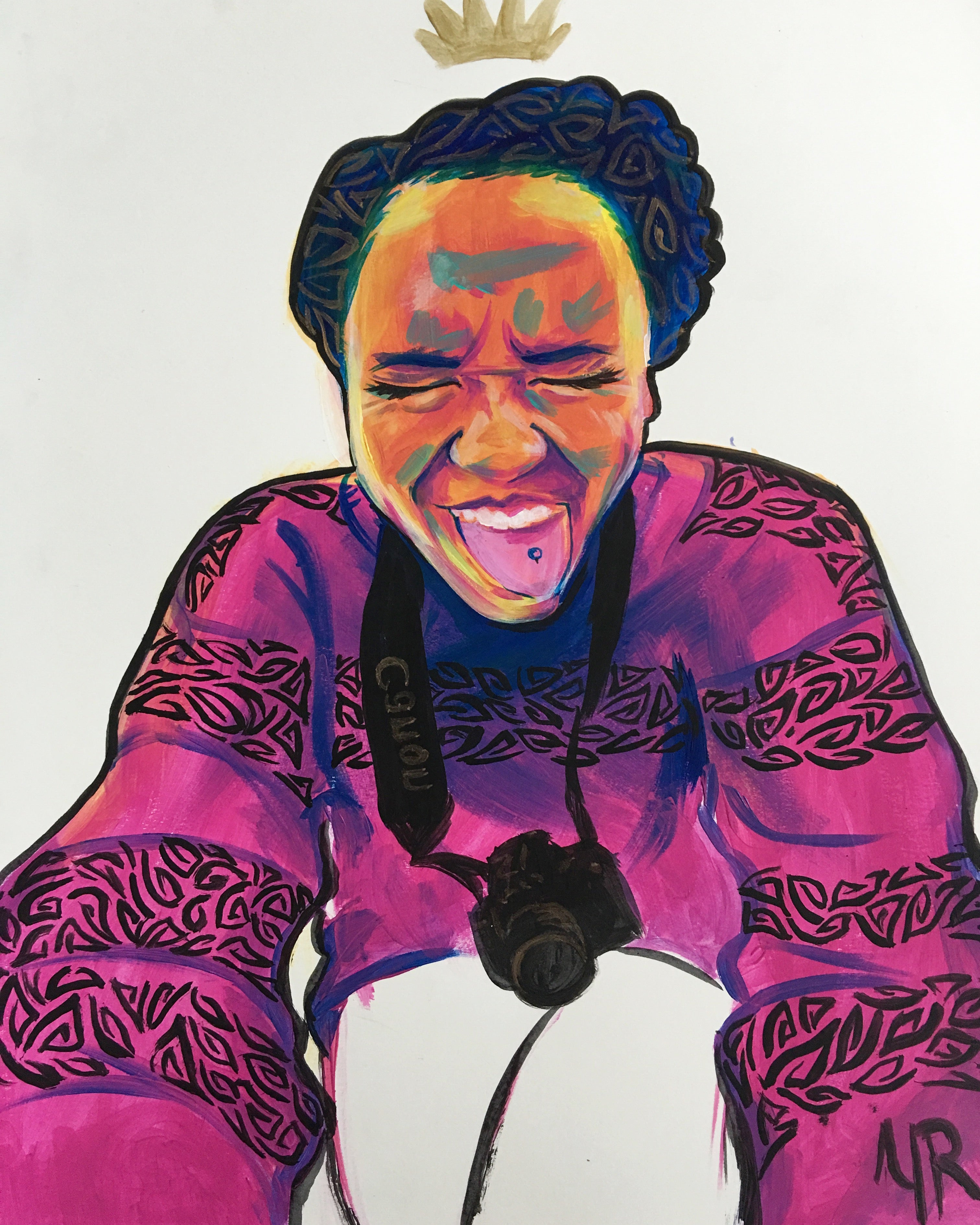 Acrylic Paint Portrait Commission by Miami Multidisciplinary Artist Yashiva Robinson 2016