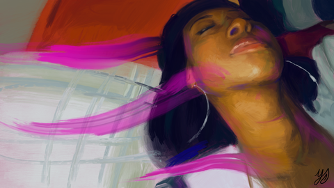 Digital Art Oil Painting Self Portrait by Miami Multidisciplinary Artist Yashiva Robinson 2024