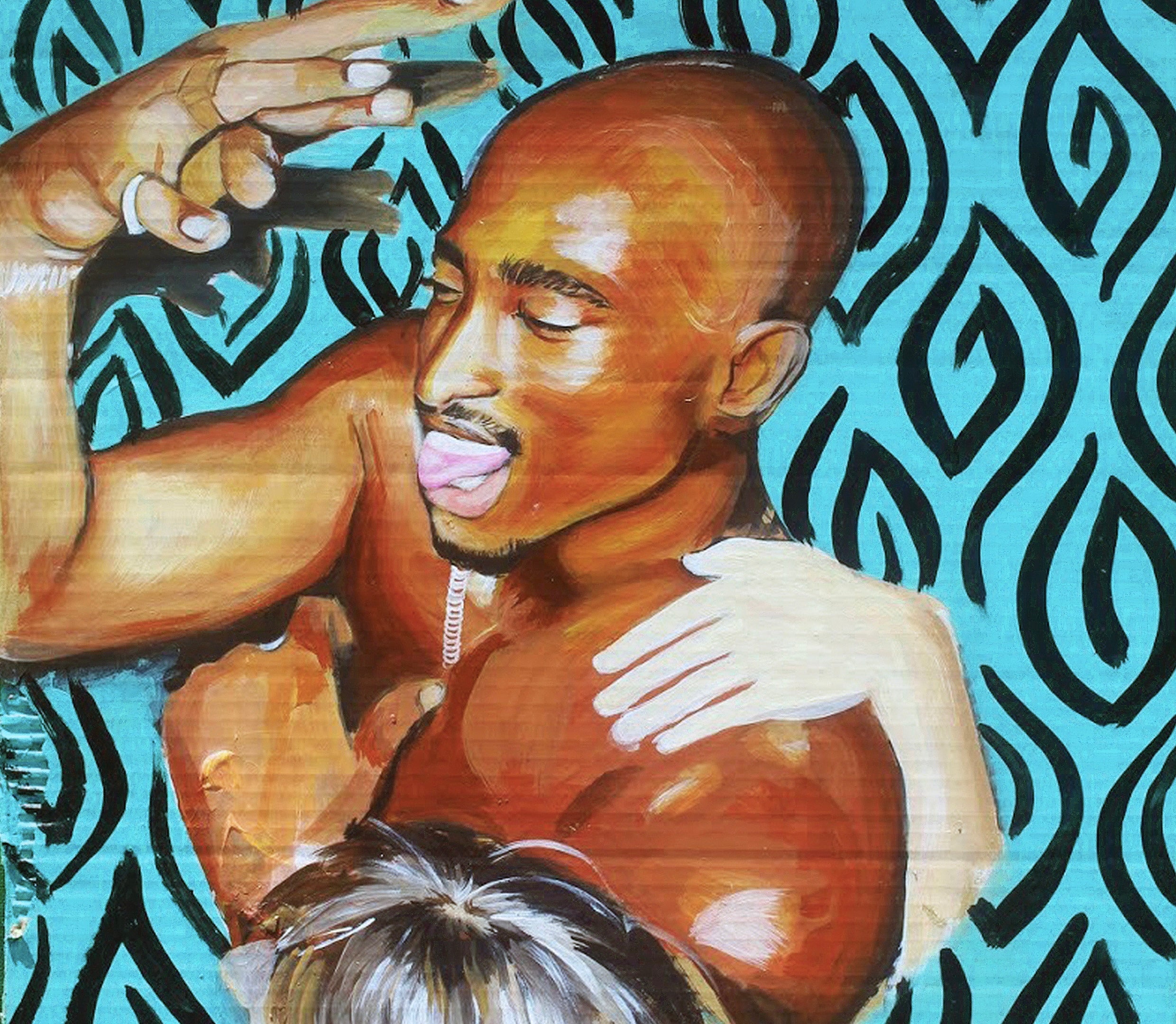”Project Nothing” Tupac Acrylic Painting by Miami Multidisciplinary Artist Yashiva Robinson 2018