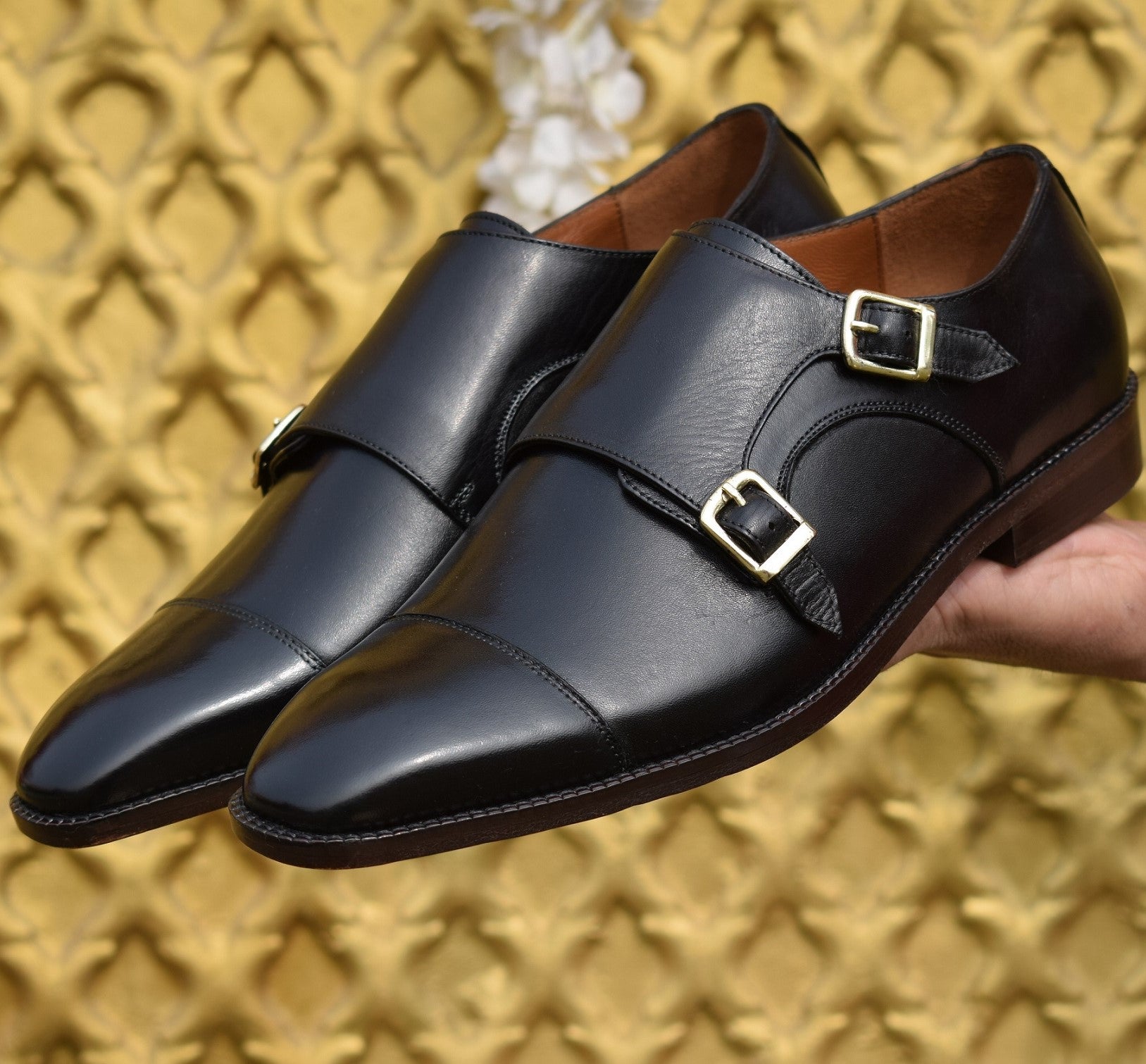 Grant Black Double Monk – Alonzo Shoes