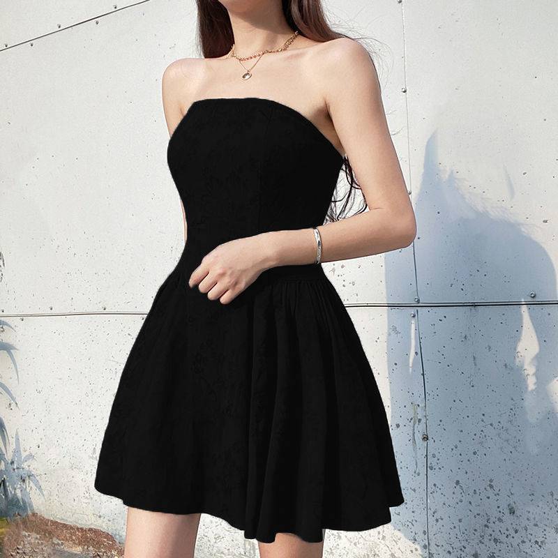 Blackpink Rose Inspired Black Tube Top Dress