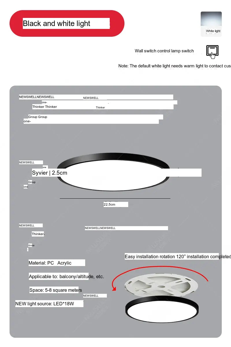 NEWVILLE Iskandar Sleek Modern Illumination Ceiling Light