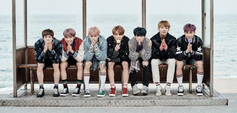 BTS spring day bus stop