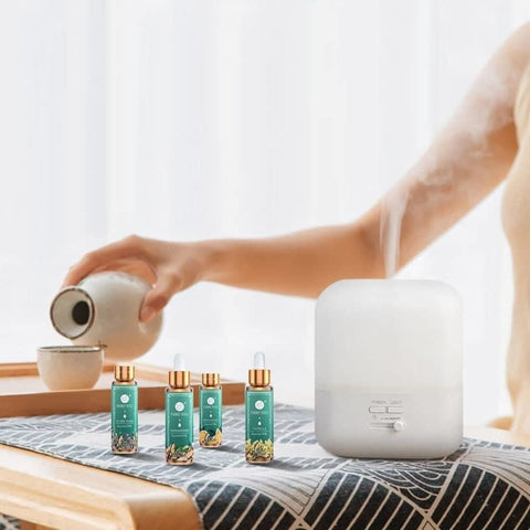 Coffret huiles essentielles indispensables avec votre humidificateur d'air