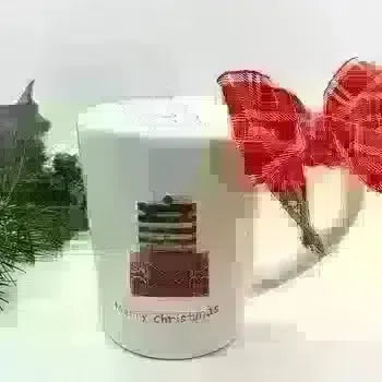 peppermint mocha candle in a xmas mug